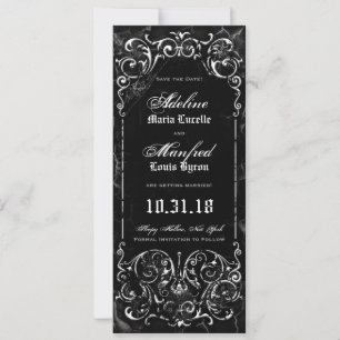 Save The Date Gothique Victorian Éffrayant Black Enregistrer la