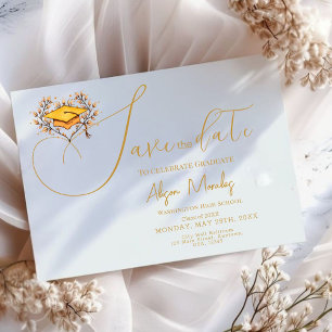Save The Date Graduation 2025 Enregistrer la date Casquette Or
