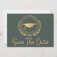 Graduation Enregistrer La Date Emblem Or Grad Casq