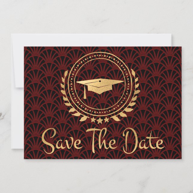 Save The Date Graduation Enregistrer La Date Gold Grad Casquette (Devant)
