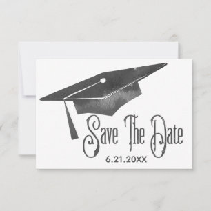 Save The Date Graduation Enregistrer La Date Simple Moderne Noir