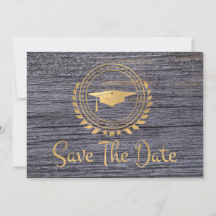 Save The Date Graduation Gris Moderne Économisez La Date Casquet