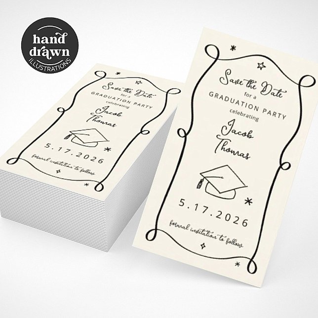 Save the Date Graduation Insert Card Visitenkarte (Von Creator hochgeladen)