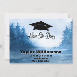 Save The Date Graduation Sauvez La Date School Rustic Trees