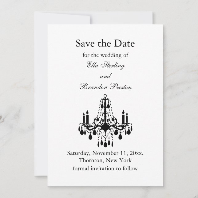 Save The Date Grand Salle de bal Enregistrer la date (blanc) (Devant)