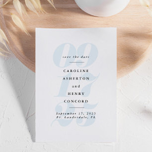 Save The Date Grande date grande photo bleue