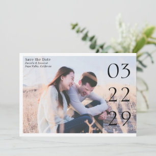 Save The Date Gras Date Clean Minimal Élégant Mariage moderne