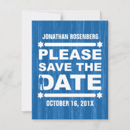 Save The Date Gras Type Bar Mitzvah Enregistrer la date en bleu