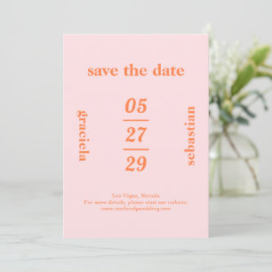 Save The Date Gras typographique Arc en ciel Sherbet Mariage mod