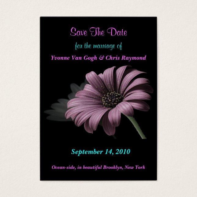 Save the Date Gray Lila Lila Gray Daisy (Vorderseite)