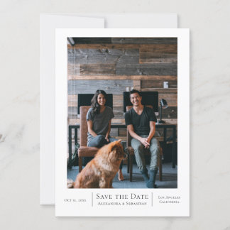 Save the Date Gray White Wedding Personalisiert