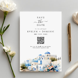 Save The Date Greek Island Santorini Greece Wedding