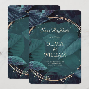 Save The Date Green Black Elegant Enregistrer l'invitation de da