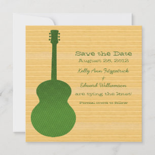 Save The Date Green Country Guitar Enregistrer la date Invitatio