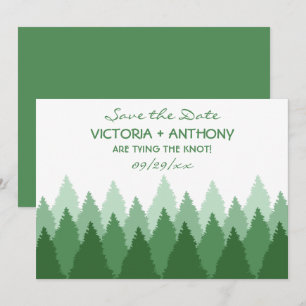 Save The Date Green Forest Range Woodland Wedding Enregistrer La