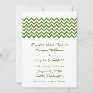 Save The Date Green Simple Chevron Enregistrer l'Invitation de d