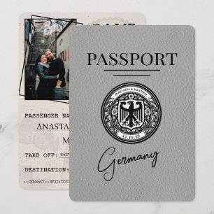 Save The Date Grey Allemagne Passeport Enregistrer La Date