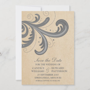 Save The Date Gris brille élégante Enregistrer l'Invitation de d
