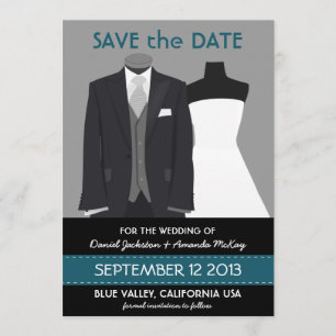 Save The Date Groom mignonne et mannequin de mariée Enregistrer
