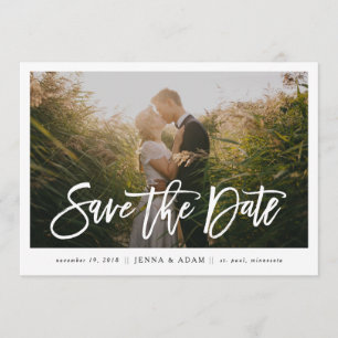 Save The Date Grosse photo Calligraphie horizontale Enregistrer