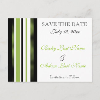 Save the Date Grüne Streifen Hochzeitskarte Ankündigungspostkarte
