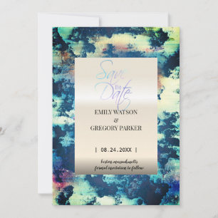Save The Date Grunge Patina vintage rouille métallique Enregistr