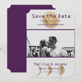 Save The Date Grunge Photo Purple Zodiac Appartement Enregistrer
