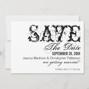 Save The Date Grunge Typographie Enregistrer la date, Noir