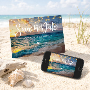 Save The Date Guirlande de lumières de plage de coucher de solei