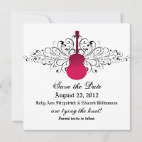 Guitare à perles roses Enregistrer l'Invitation de