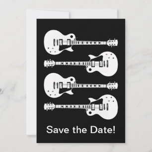 Save The Date Guitares Électriques Graphique en Blanc