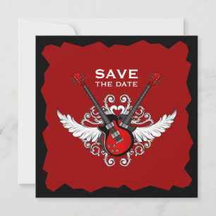 Save The Date Guitares Rock and Roll Enregistrer l'invitation Da