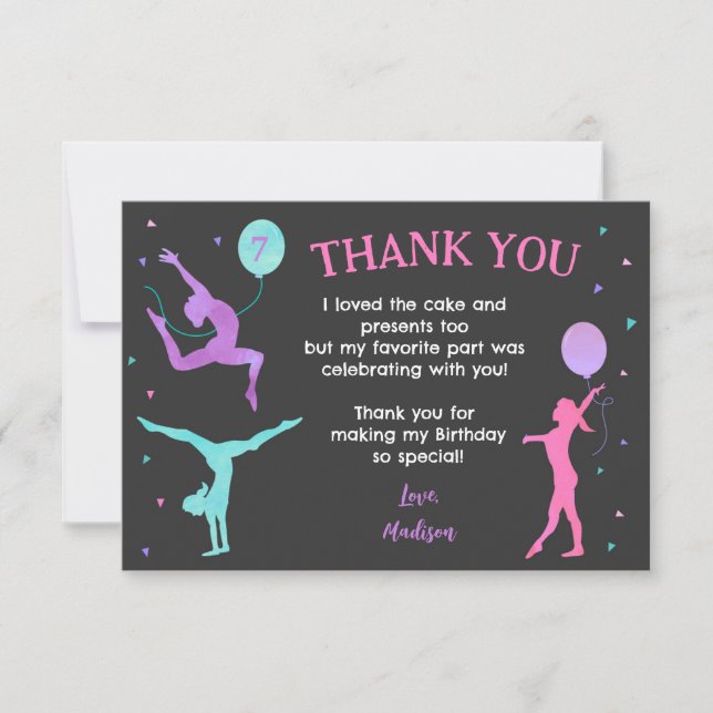 Save The Date Gymnastique Gymnastique Anniversaire Fête Merci Ca (Devant)