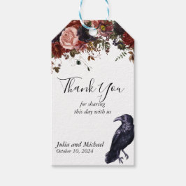 Save the Date Halloween Hochzeit im Herbst Raven Geschenkanhänger