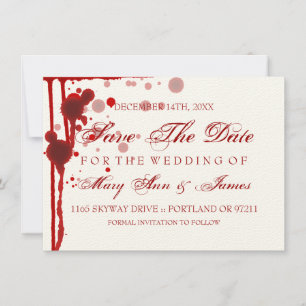 Save The Date Halloween Vampire Enregistrer La Date Fake Blood R