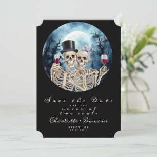 Save The Date Hallowen Gothic Skuls Tarot Le Mariage des amoureu