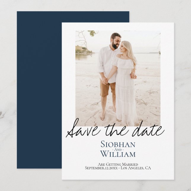 Save the Date Handgeschriebenes Personalisiertes F (Vorne/Hinten)