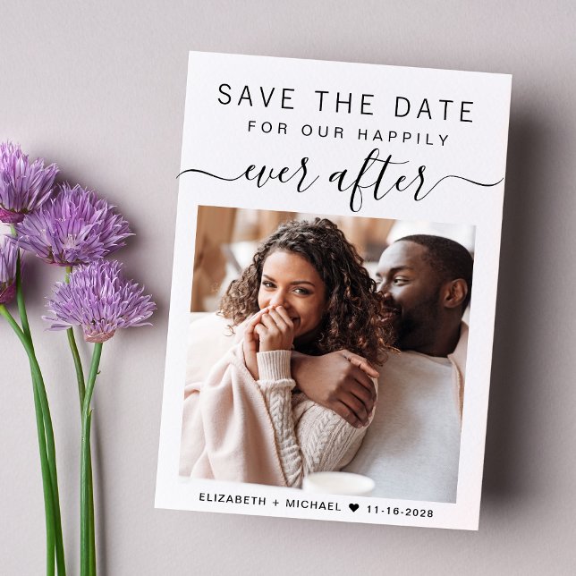 Save The Date Happily Ever After Photo Wedding (An elegant Happily Ever After Party Invitation to set the tone for an unforgettable event)