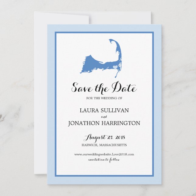 Save The Date Harwich Wequassett Cape Cod | MARIAGE (Devant)