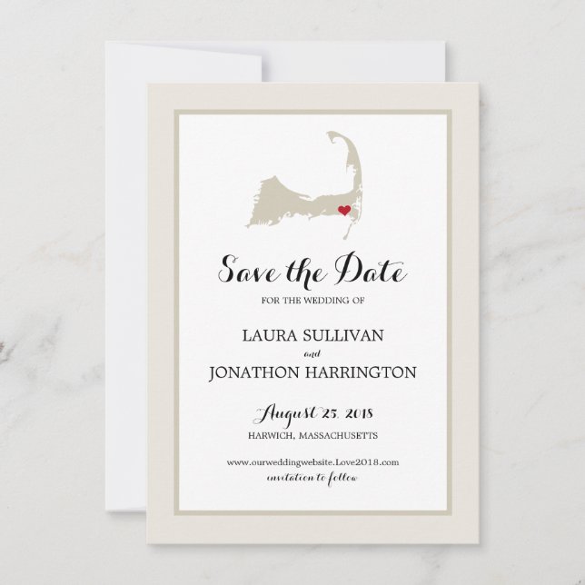 Save The Date Harwich Wequassett Cape Cod | MARIAGE (Devant)