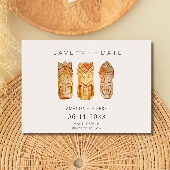 Save The Date Hawaii Island Beach Wedding Photo (Hawaii Island Beach Wedding Photo Save The Date)