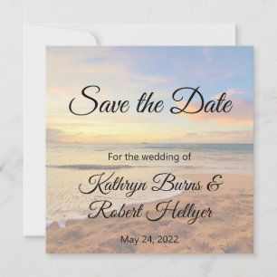 Save The Date Hawaii Sunset on the Beach Économisez la date
