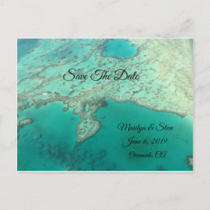 Save the Date Heart Island Hochzeitsankündigung Ankündigungspostkarte
