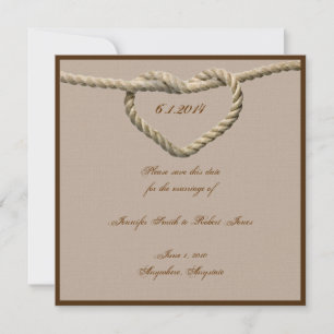 Save The Date Heart Love Knot Western Wedding Enregistrer la dat
