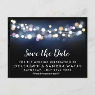 Save the Date helle Lichter Ankündigungspostkarte