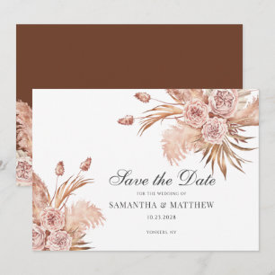 Save The Date Herbe de Pampa Botanique Aquarelle Florale
