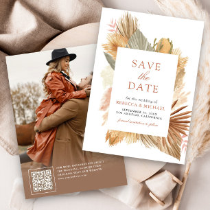 Save The Date Herbe des Pampas Feuilles de Palmier Séchées Photo