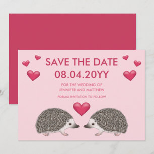 Save The Date Hérisson De Pygmée Africaine Avec Coeurs Économise
