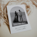 Save the Date Herz Einladung<br><div class="desc">Ein schlichtes Save the Date Design mit einem eigenen Foto in Bogenform, mit "Save the Date" über der Oberseite und einem kleinen Herz daneben. Sie können den gesamten Text in diesem Design anpassen und auch die Farbe des Textes und das kleine Herz.</div>