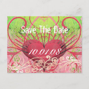 Save the Date - Herz und Wirbel Ankündigungspostkarte